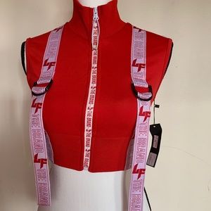 LF the Brand Red Cropped Jacket Vest - Small